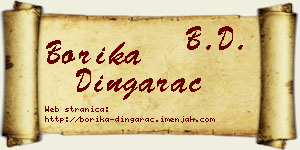 Borika Dingarac vizit kartica